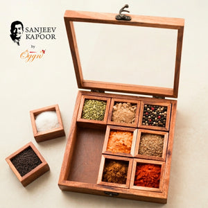 Acacia Wooden Masala Box
