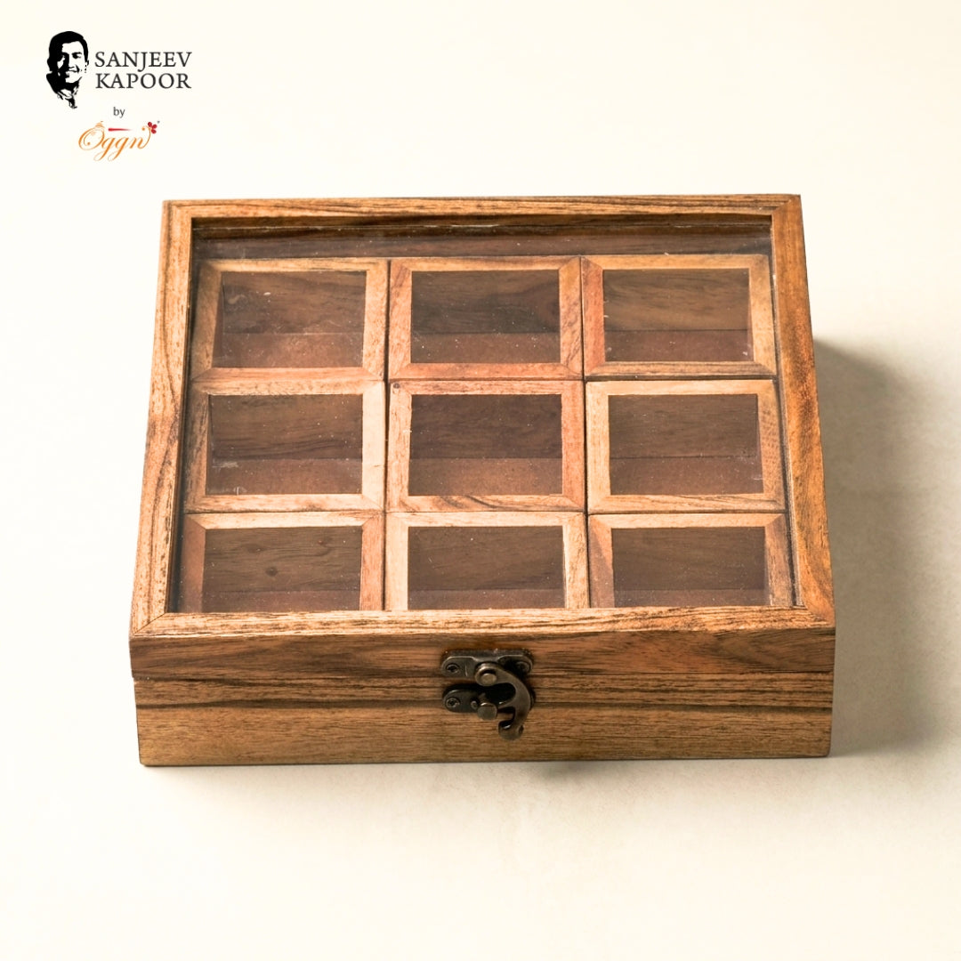 Acacia Wooden Masala Box