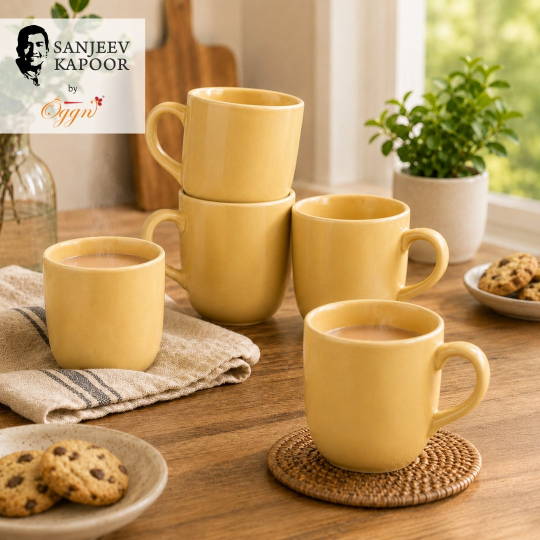 Ceramic RT Matt Finish Coffee and Tea Cup - Sanjeev Kapoor by OGGN Pack of 6