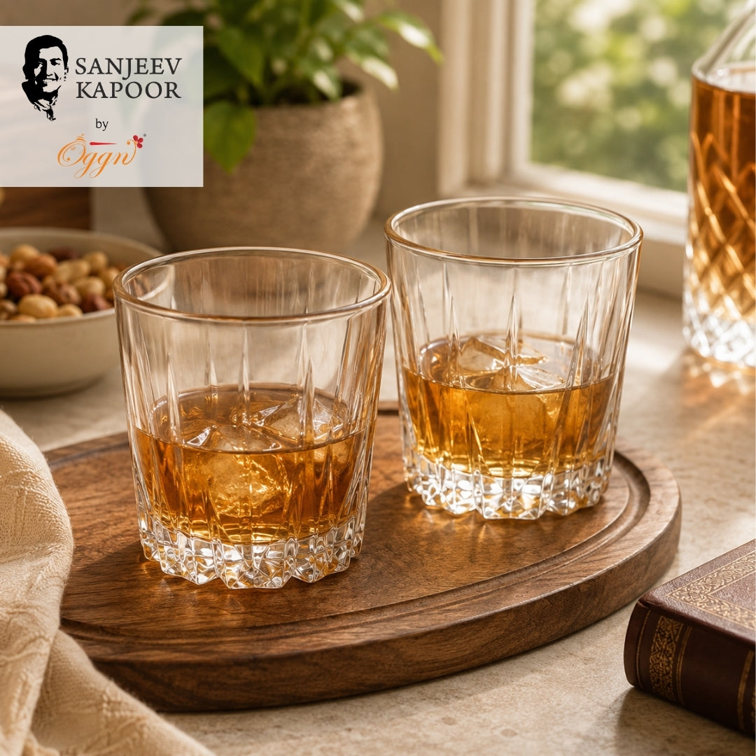 Velocity Whisky Glass Set (Pack of 2) – 300 ml (Clear Glass)