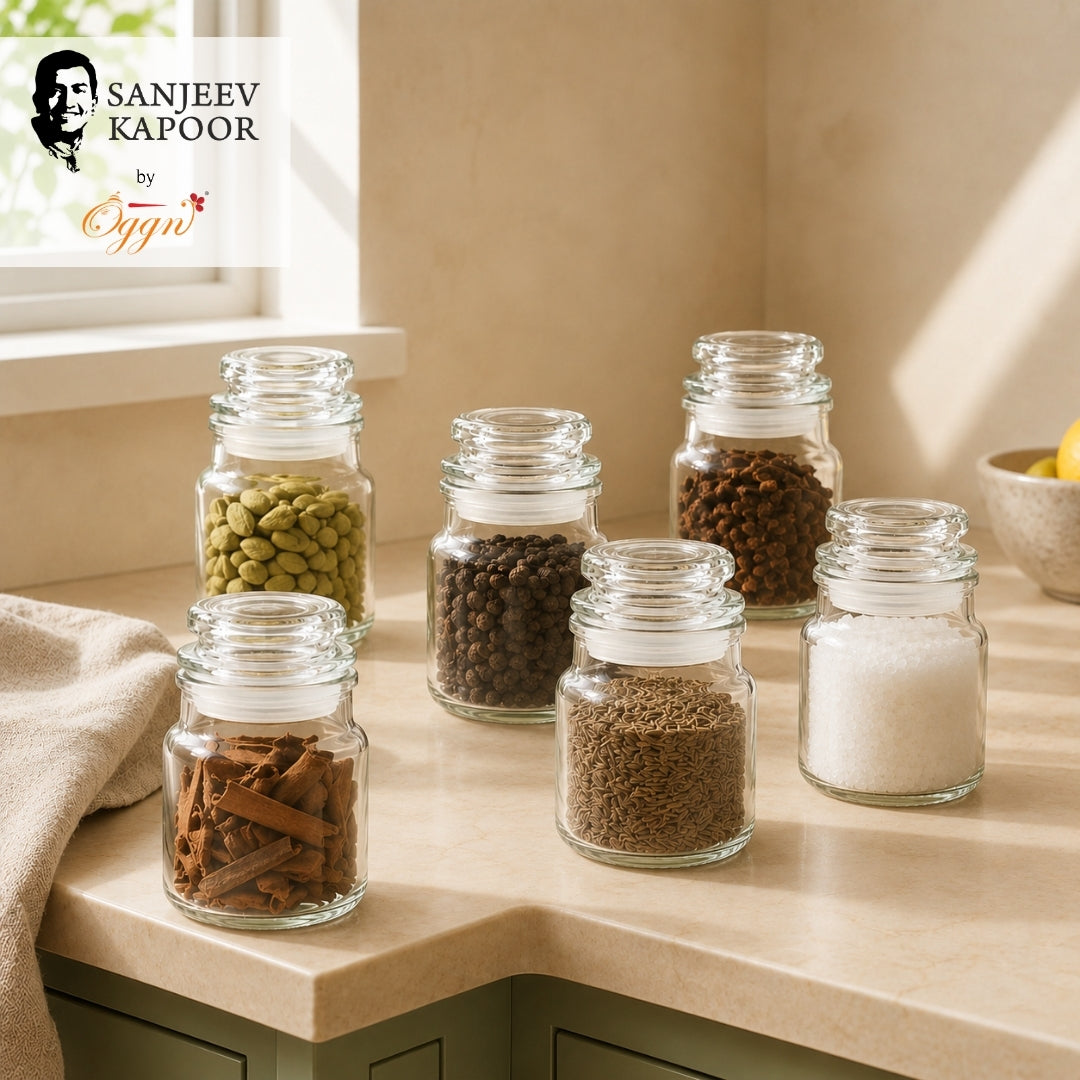 Mini Clear Glass Storage Jars with Lids – Set of 6 - 125 ml